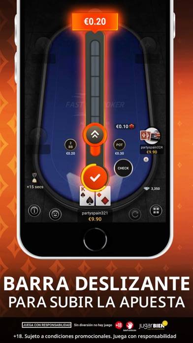 Partypoker captura de pantalla del juego