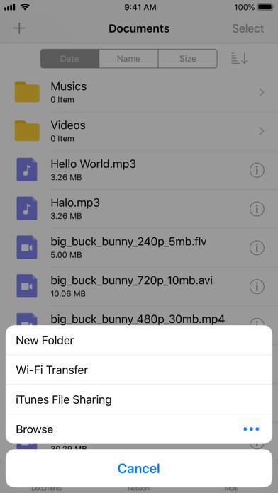 APlayer Schermata dell'app