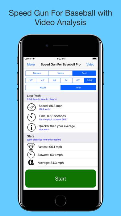 Speed Gun for Baseball Pro App screenshot #1