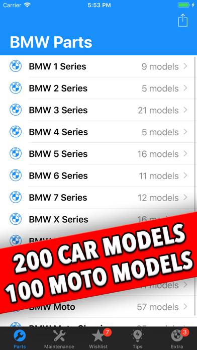 BMW Parts Schermata dell'app #1
