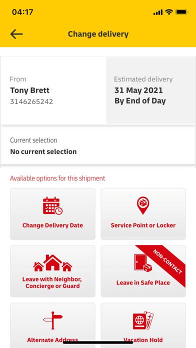 DHL Express Mobile App App skärmdump #3