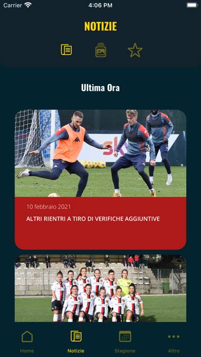 Genoa App Ufficiale Schermata dell'app