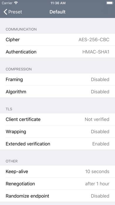 Passepartout, VPN Klient App skärmdump
