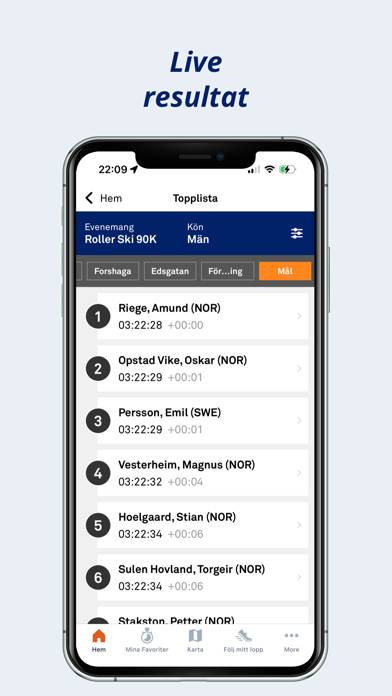 Klarälvsloppet App skärmdump