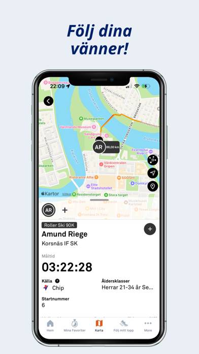 Klarälvsloppet App skärmdump
