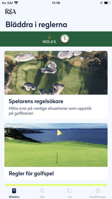 Regler för golfspel 2023 Bildschirmfoto