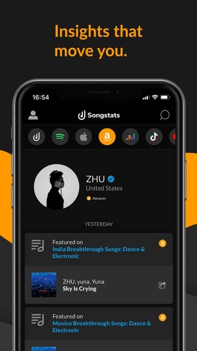 Songstats: Music Analytics Captura de pantalla de la aplicación #2