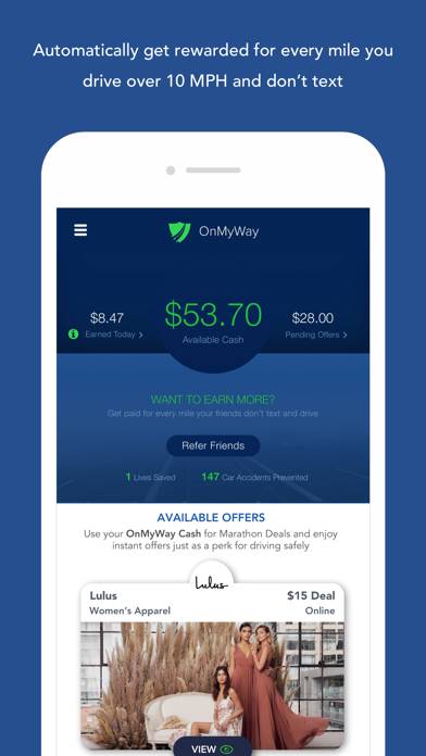 OnMyWay: Drive Safe, Get Paid App screenshot #1