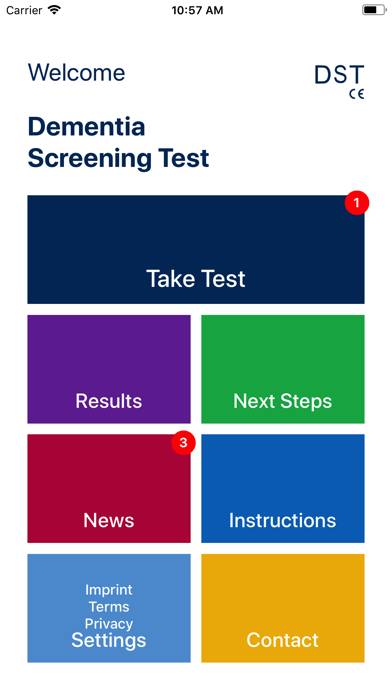 DST – Dementia Screening Test Schermata dell'app #1