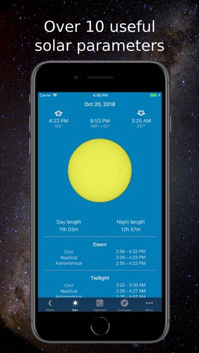 Moon Phase Calendar & Compass App-Screenshot