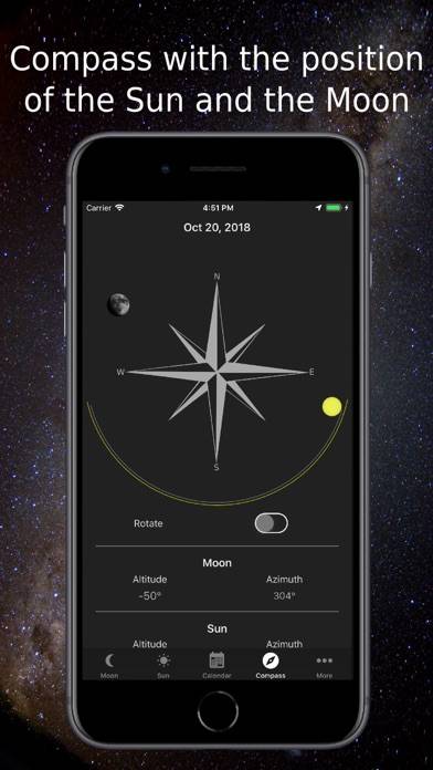 Moon Phase Calendar & Compass App-Screenshot