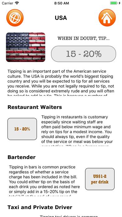 Worldwide Tipping Guide App screenshot