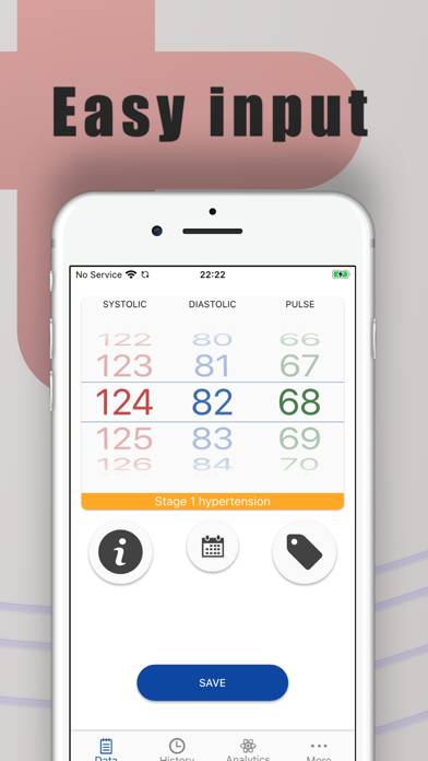 Blood Pressure H plus App screenshot