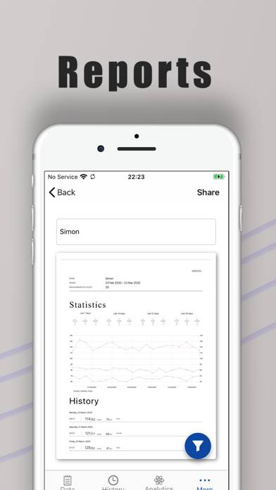 Blood Pressure H plus App screenshot