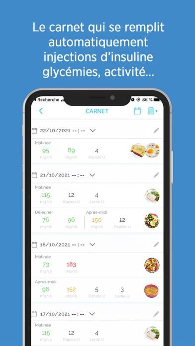 Glooko XT Capture d'écran de l'application
