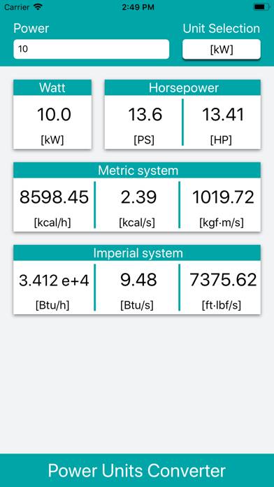 Power Units Converter App screenshot