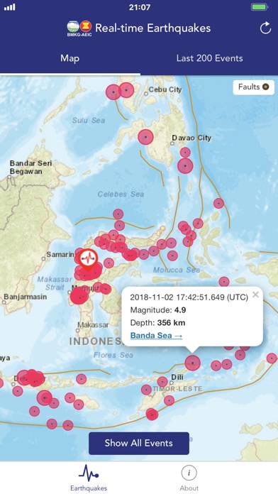 BMKG Real-time Earthquakes Capture d'écran de l'application #2