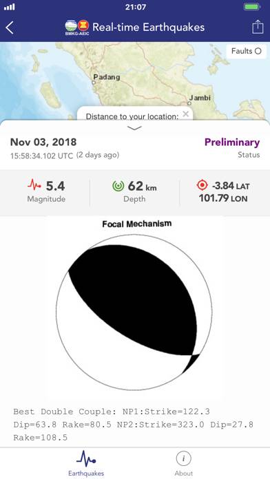 BMKG Real-time Earthquakes Capture d'écran de l'application