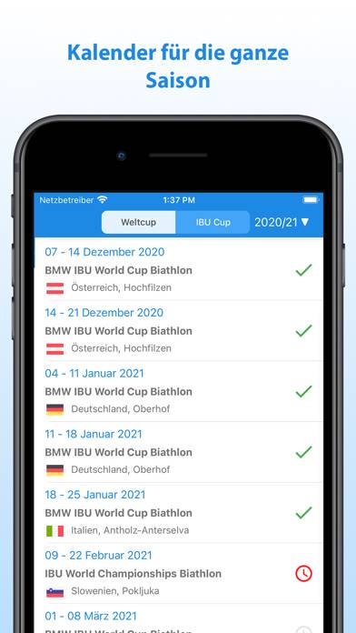 Biathlon Live-Ergebnisse App App-Screenshot