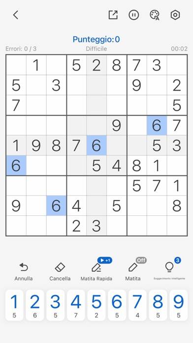 Sudoku game screenshot