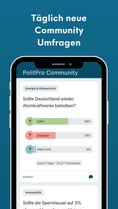 PolitPro Politik & Wahltrends App-Screenshot