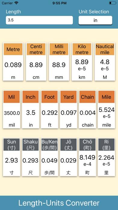 Length-Units Converter Capture d'écran de l'application