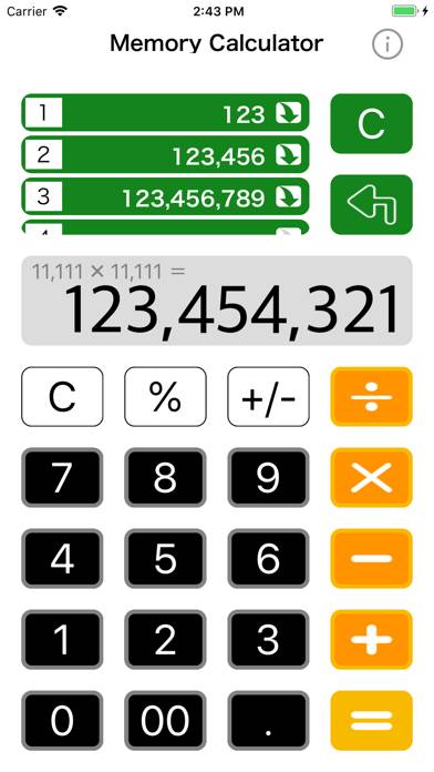 Calculator with memory Capture d'écran de l'application #1