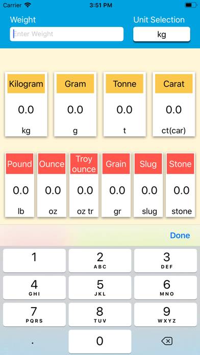 Weight Units Converter Schermata dell'app