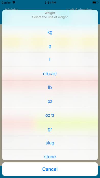 Weight Units Converter App screenshot