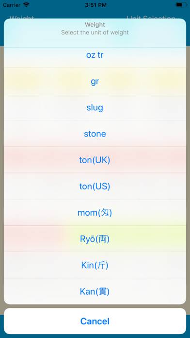 Weight Units Converter App screenshot