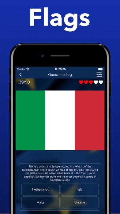 Countries of Europe Flags Quiz Schermata dell'app #4