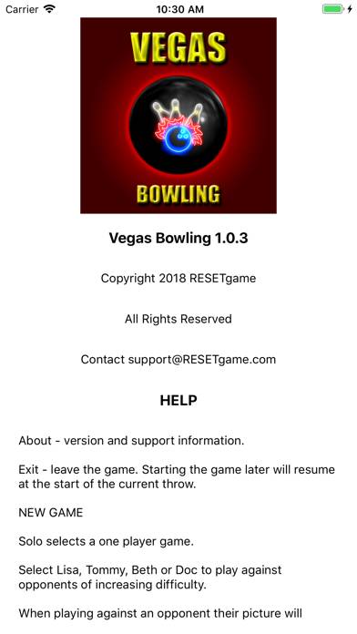 Vegas Bowling Watch game screenshot