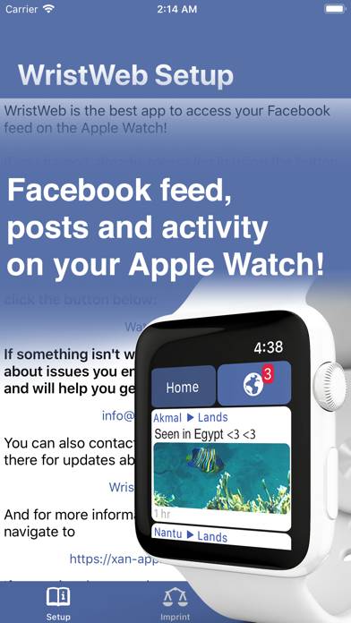WristWeb for Facebook Captura de pantalla de la aplicación #1