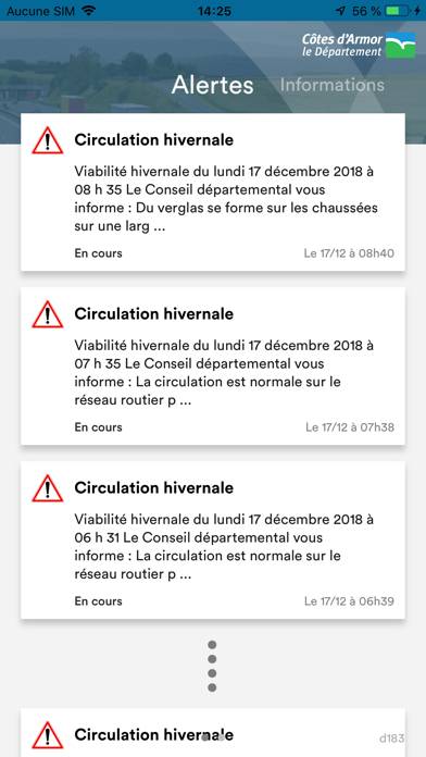 Inforoutes22 Capture d'écran de l'application