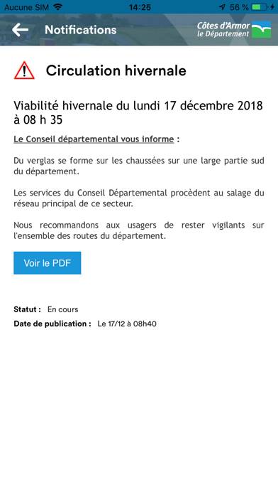 Inforoutes22 Capture d'écran de l'application