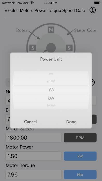 Electric Motors Speed Calc App-Screenshot