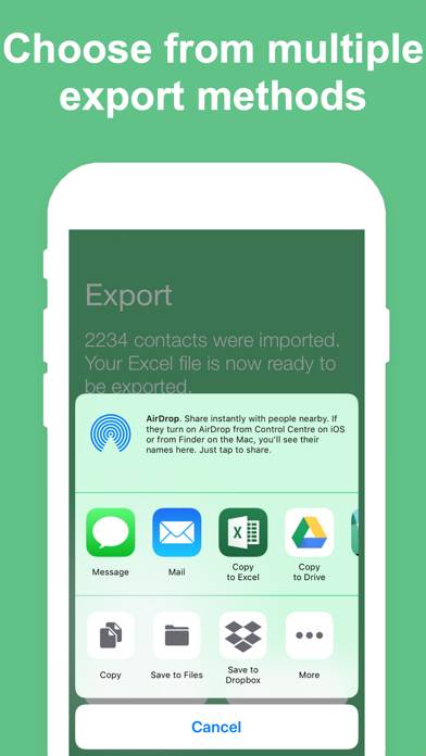 Export Contacts to Excel App-Screenshot #5