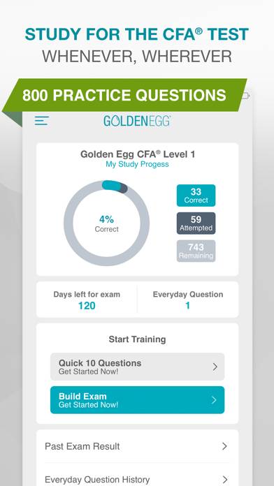 Golden Egg CFA Exam Level 1. App screenshot #1