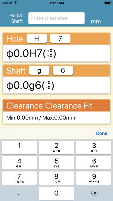 Fit Tolerance Calculator Скриншот приложения #2