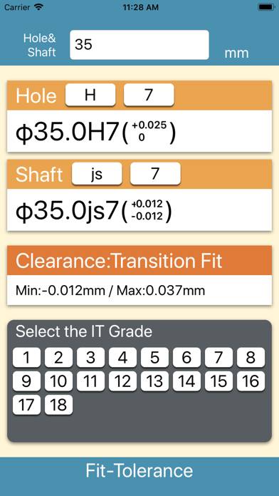 Fit Tolerance Calculator Скриншот приложения #5