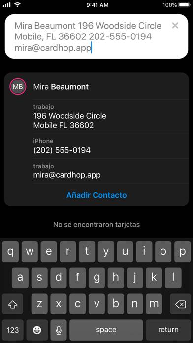 Cardhop Contacts Captura de pantalla de la aplicación #5