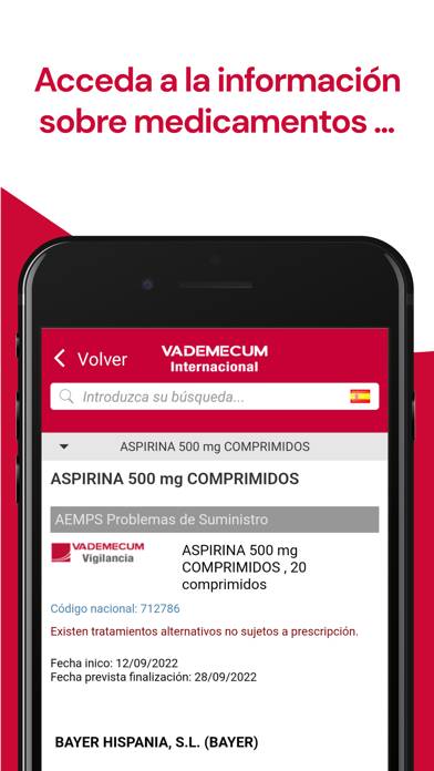 Vademecum Internacional Captura de pantalla de la aplicación
