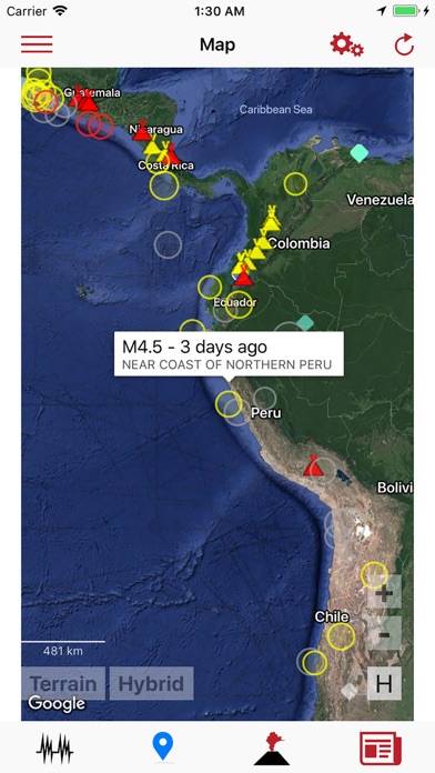 Volcanoes & Earthquakes Schermata dell'app #2