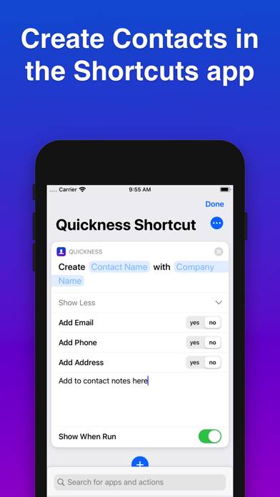 Quickness: Add Contacts App screenshot #2