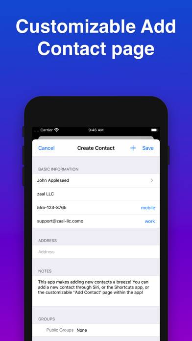 Quickness: Add Contacts Captura de pantalla de la aplicación #5