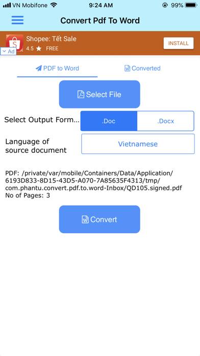 Convert PDF to Word OCR App screenshot #2