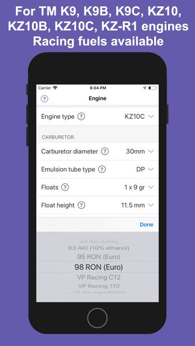 Carburación TM KZ / ICC Kart Captura de pantalla de la aplicación