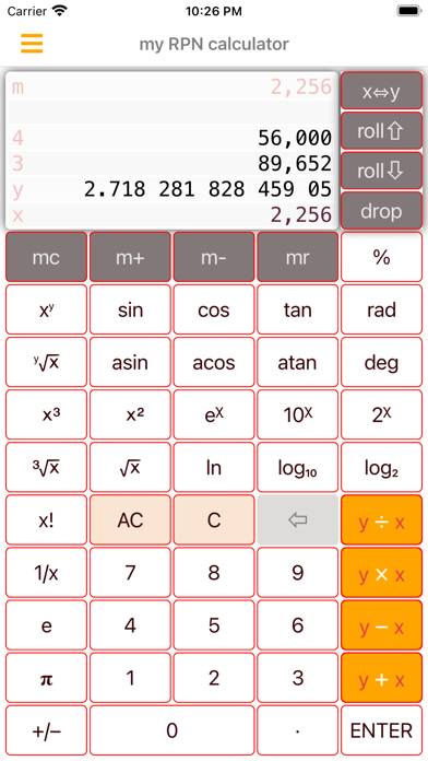 My RPN Calculator Captura de pantalla de la aplicación