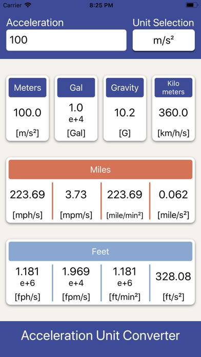 Acceleration Unit Converter capture d'écran