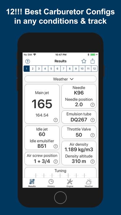 Jetting IAME KZ1 / KZ2 Kart Captura de pantalla de la aplicación #1